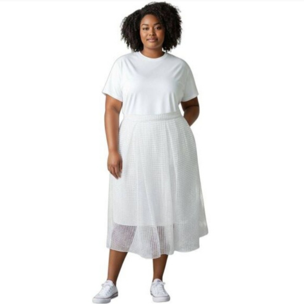 Who What Wear White Midi Skirt